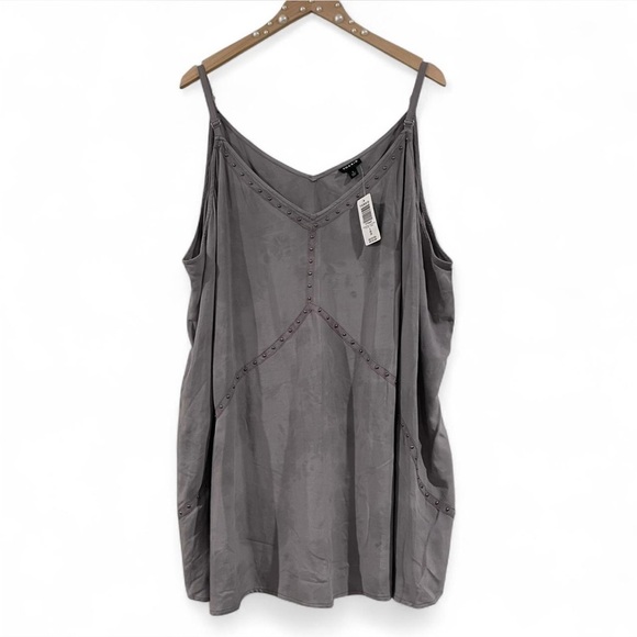 Torrid Grey Challis Studded Swing Cami Plus Size 5X 28W Soft Goth Indie Sleaze - Picture 2 of 9